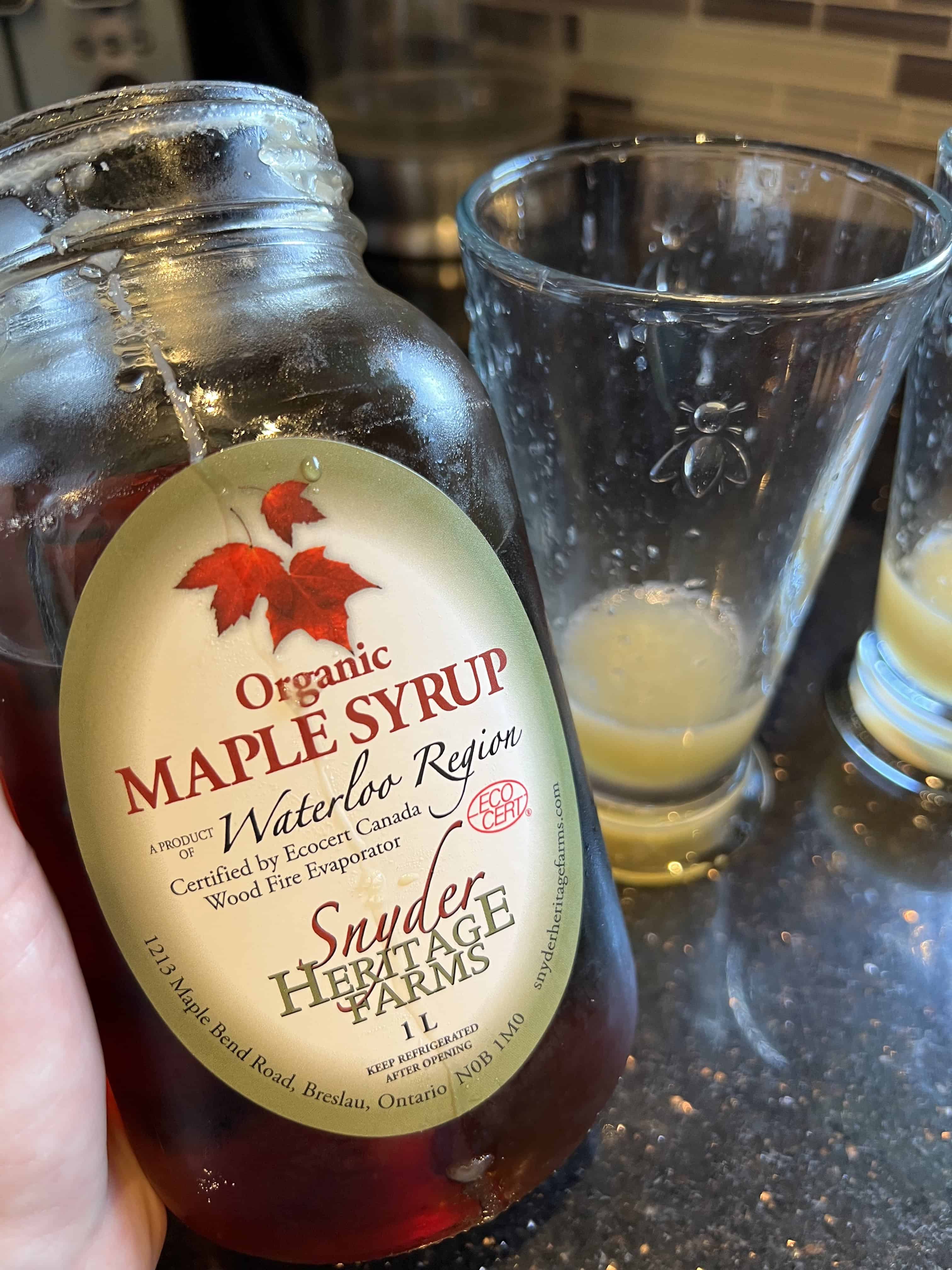 Adding Maple Syrup to a Glass 