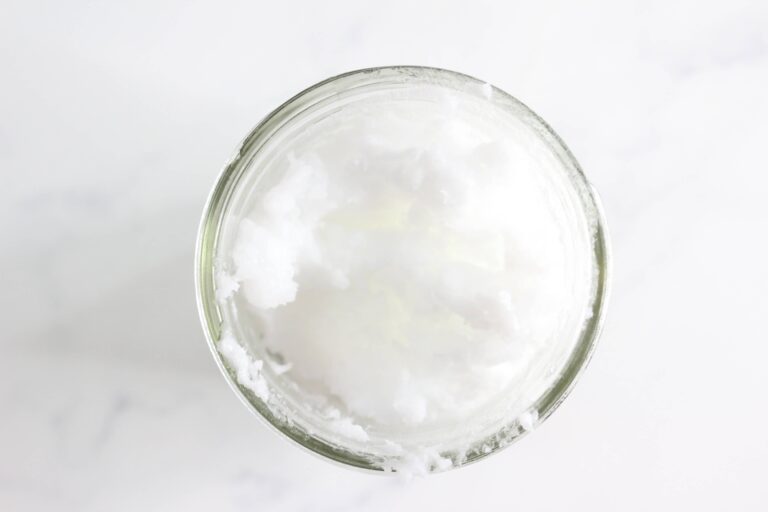 Coconut oil in a glass jar